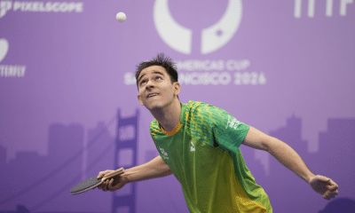 Hugo Calderano na Copa América de tênis de mesa