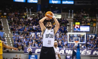 Na imagem, Léo Meindl arremessando um lance livre para o San Pablo Burgos.
