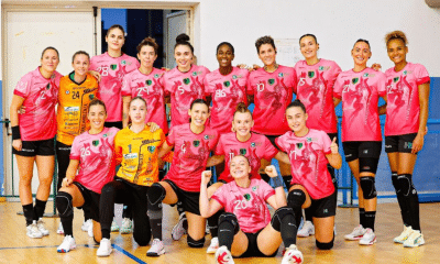 Alexandra Nascimento e Gabi COnstantino no Erice em jogo da Liga Italiana de handebol feminino