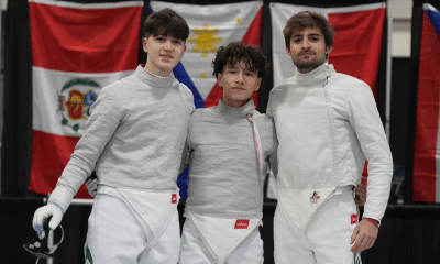 Marcus Pinto, Vince Liu e Renato Saliba na Copa do Mundo de sabre