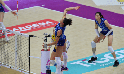 Gabi em quadra pelo Imoco Conegliano na semifinal da Copa Itália de Vôlei Feminino