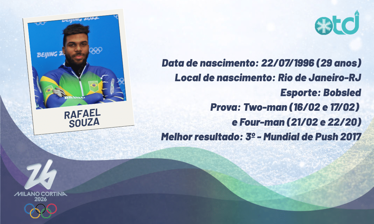Rafael Souza vai competir na Olimpíada de Inverno Milão-Cortina 2026