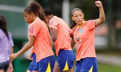 Seleção brasileira sub20 em treinamento para a disputa do Sul-Americano