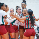 Ariane liderou o Fluminense no ataque e Marcelle dominou o fundo de quadra (Foto: Kamilla França/Sorocaba)