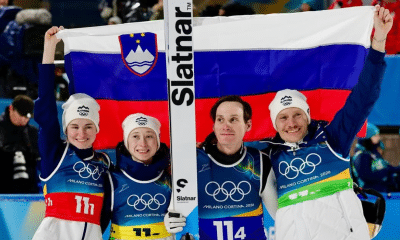 Eslovênia ganhou a primeira medalha de ouro nos Jogos Olímpicos de Inverno Milão-Cortina 2026 nesta terça-feira (10) (Foto: Instagram @sloveniaolympicteam)