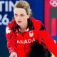 O time feminino do Canadá conquistou a medalha de bronze no curling ao derrotar os Estados Unidos em Milão-Cortina(Foto: Candice Ward/@teamcanada)