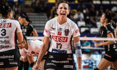 Acosta se destacou em ataques na vitória do Sesi Bauru sobre o Osasco a final do Sul-Americano de Clubes (Foto: Betto Dolorier/FPV)