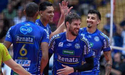 O Vôlei Renata derrotou o argentino San Lorenzo pelo Sul-Americano por 3 sets a 0 (Foto: Pedro Teixeira/Vôlei Renata)