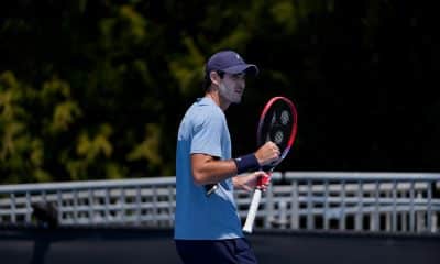 Na imagem, Gustavo Heide comemorando mais um ponto.