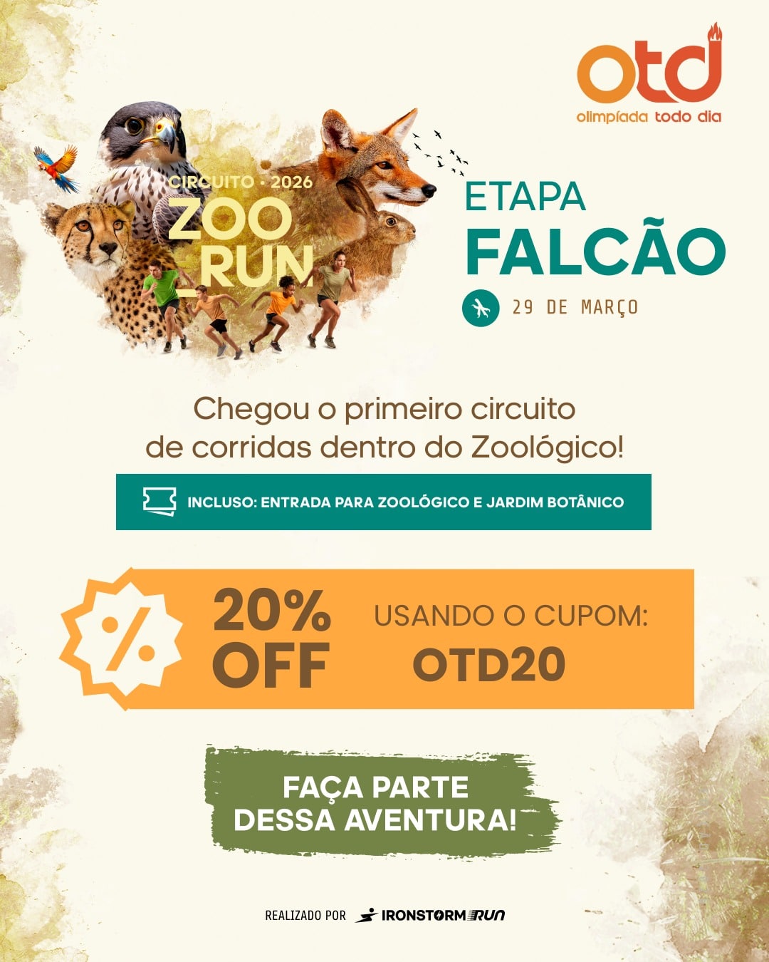 Zoo Run 2026: corra no Zoológico com 20% de desconto