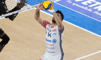 Fernando Cachopa atuou como titular na vitória do Milano sobre o Verona, de Darlan, nas quartas de Liga Italiana (Foto: Lega Volley/Divulgação)
