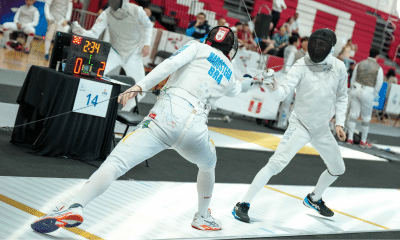 Pedro Marostega durante o Grand Prix de florete em Lima