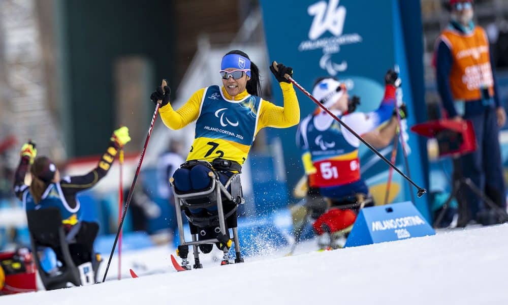 Na imagem, Aline Rocha, que foi quinta e ajudou o Brasil na campanha histórica dos Jogos Paralímpicos de Inverno.