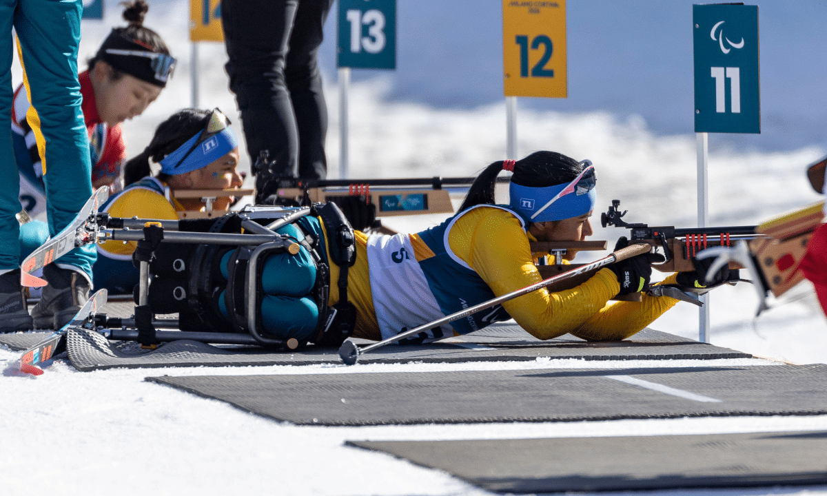 Aline Rocha no parabiatlo dos Jogos Paralímpicos de Inverno Milão-Cortina 2026