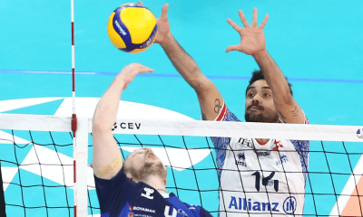 Fernando Cachopa faz bloqueio em jogo da CEV Challenge Cup para o Allianz Milano
