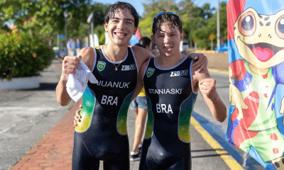 Alejandro Juanuk e Eduardo Staniaski conquistam as primeiras medalhas do triatlo no Panamá 2026. Foto: Léo Barrilari/COB