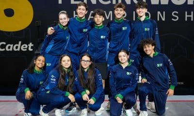 Equipe brasileira do sabre que disputou o Mundial Cadete e Juvenil de esgrima (Luca Pagliaricci:Bizzi Team:FIE)