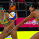 Carol Solberg e Rebecca terminaram na quarta colocação na Etapa de Saquarema do Circuito Mundial (Foto: FIVB/Divulgação)