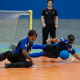 Atletas da APEC em quadra durante uma partida desta terça-feira (28) pelo Regional Nordeste de goalball (Foto: Estefinho Francelino/CBDV)