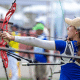 UIZA RODRIGUES, atleta do Tiro com Arco Recurvo, durante disputa da medalha de bronze, no Campo de Tiro com Arco (CDIS)