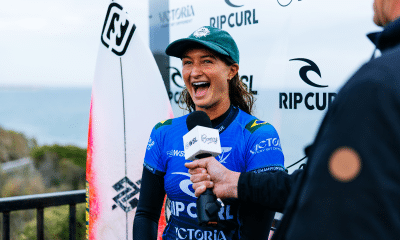 Luana Silva brinca após derrubar 10 títulos da WSL em Bells Só consigo dar risada