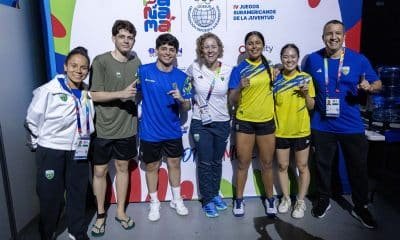 Fhelipe Lennon e Marcos de Almeida e Vivian Iha e Yasmim do Nascimento com Yane Marques nos Jogos Sul-Americanos da Juventude Panamá 2026