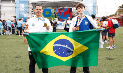 Gabriel Fosneca e Nicolas Kalkmann no taekwondo dos Jogos Sul-Americanos da Juventude Panamá-2026