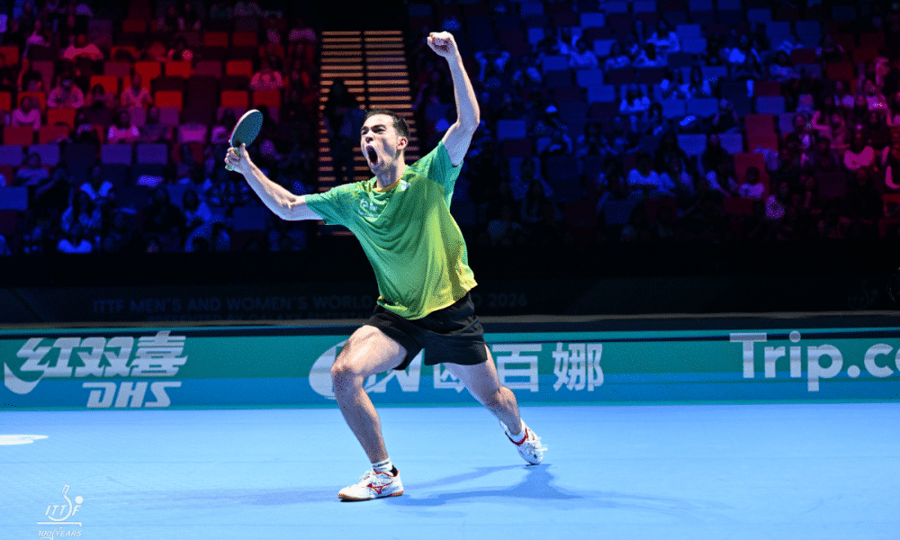 Hugo Calderano na Copa do Mundo de tênis de mesa