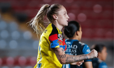 Isa Haas comemora gol do América do México contra o Querétaro