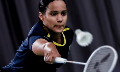Juliana Viana em quadra no Pan-Americano de badminton