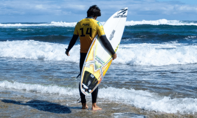 Miguel Pupo com a lycra amarela da WSL em Margaret River