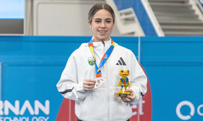 SOPHIA DE CARVALHO, ATÉ 53 KG, FEMININO, ATLETAS DO LEVANTAMENTO DE PESOS, DA MODALIDADE ARRANQUE, RECEBENDO MEDALHA DE BRONZE, NA ARENA ATHEYNA BYLON, NESTA QUARTA FEIRA 22, NA CIDADE DO PANAMÁ. Foto: LEO BARRILARI/COB