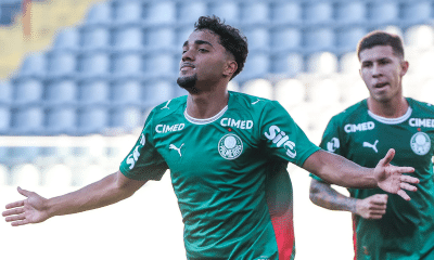 Heittor marcou o primeiro gol da vitória do Palmeiras por 3 a 0 (Foto: Fabio Menotti/Palmeiras/by Canon)