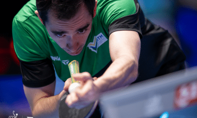 Hugo Calderano marcou o ponto decisivo que garantiu o Brasil nas quartas de final da Copa do Mundo por equipes (Foto: WTT)