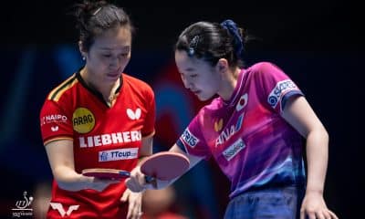Han Ying (GER) e Harimoto Miwa (JPN) em confronto de semifinal de Alemanha e Japão pelo Mundial de Tênis de Mesa por Equipes 2026