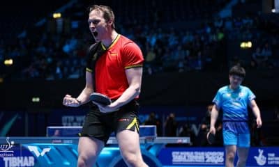 Cédric Nuytinck vence Harimoto Tomokazu no Campeonato Mundial de Tênis de Mesa por Equipes