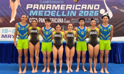 Equipe brasileira no Campeonato Pan-Americano de Ginástica de Trampolim 2026 (Foto: Divulgação/CBG)