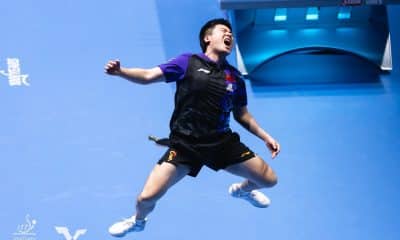 LIANG Jingkun (CHN) vence Alexis Lebrun (FRA) no Mundial de Tênis de Mesa por Equipes