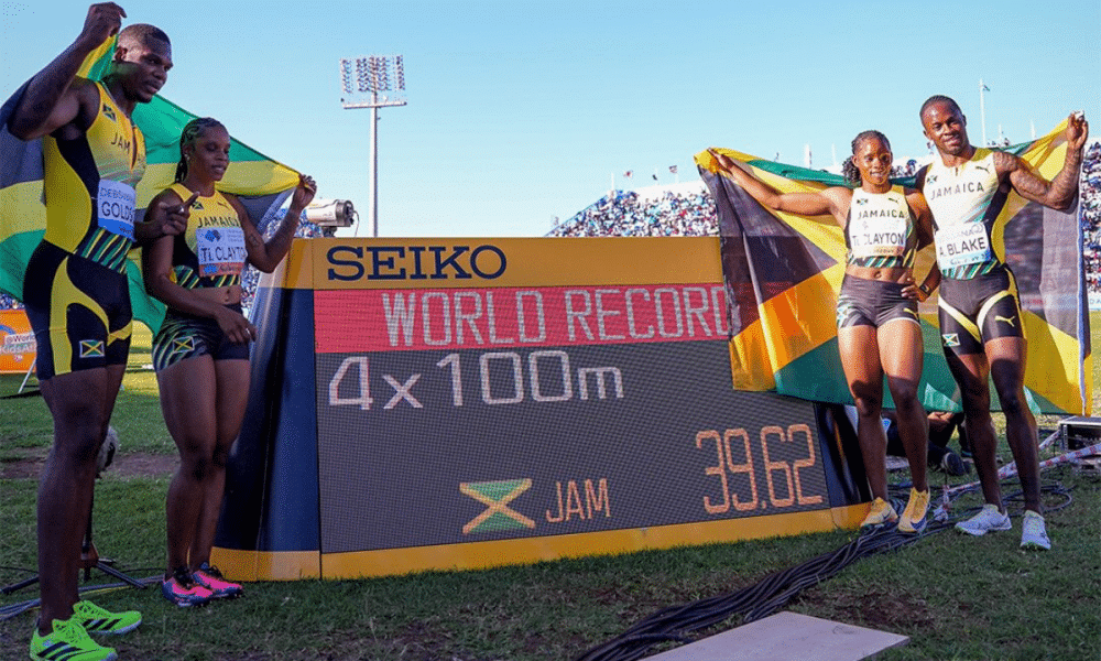 Mundial de Revezamentos - recorde mundial da Jamaica 4x100m misto