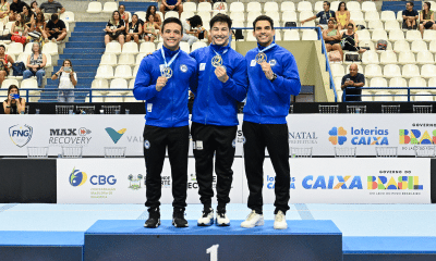 Pódio da barra fixa no Troféu Brasil de ginástica artística