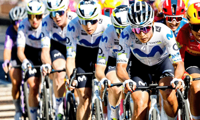 Tota Magalhães na equipe da Movistar em etapa do Giro d'Italia feminino 2026 (Foto: @laucyclecoach)